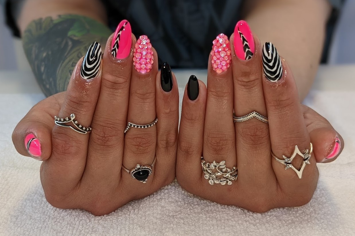 Vibrant custom nail art